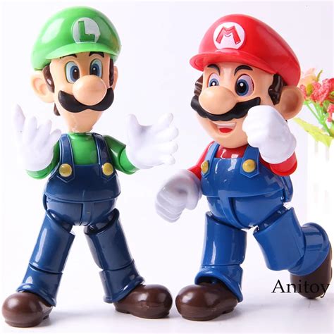 Super Mario Bros Figure Action Luigi Mario Doll Collection Model Toys ...