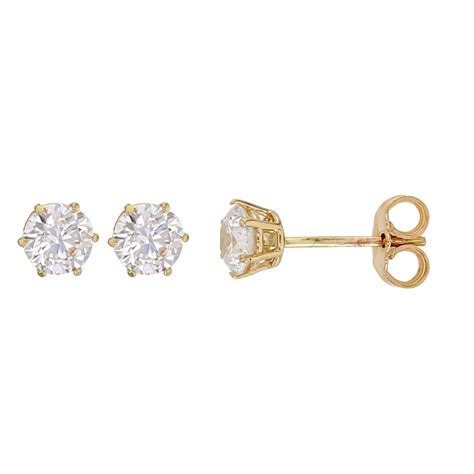 Boucles D Oreilles Or 750 1000 Avec Oxyde De Zirconium LA GALERIE DU