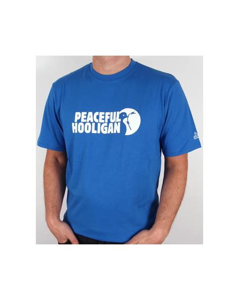 Peaceful Hooligan Searchlight T-shirt Bright Blue - crew neck, t-shirt