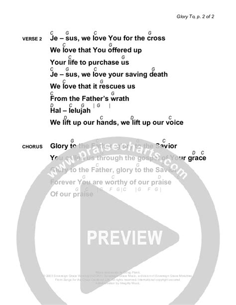 Glory To Chords Pdf Sovereign Grace Praisecharts