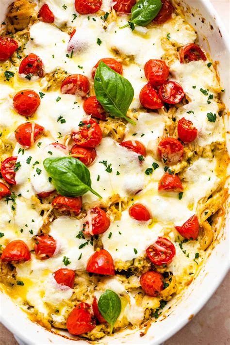 Cheesy Caprese Chicken Casserole Recipe Easy Weeknight Recipes