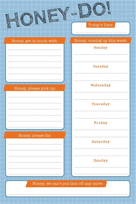 Honey Do List Template