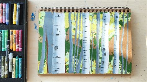 Easy Oil Pastel 17 How To Draw Birch Tree Trunks For Beginners