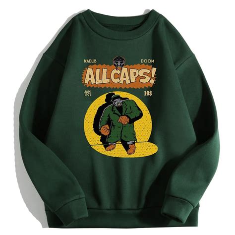 Madlib Doom All Caps Sweatshirt Mf Doom Sweatshirt Hip Hop Sweatshirt