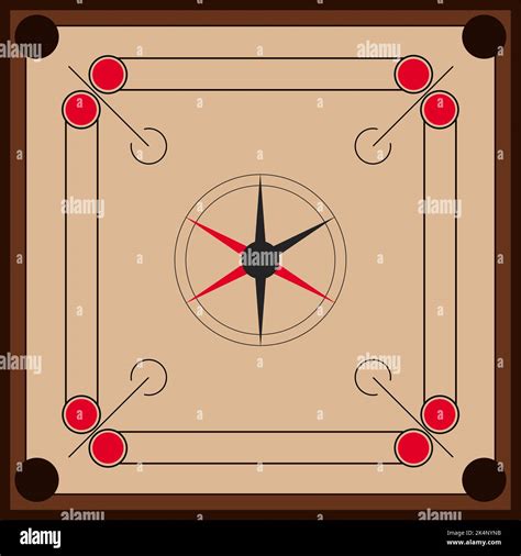 Carrom Board Game Illustration Vector On A White Background Stock