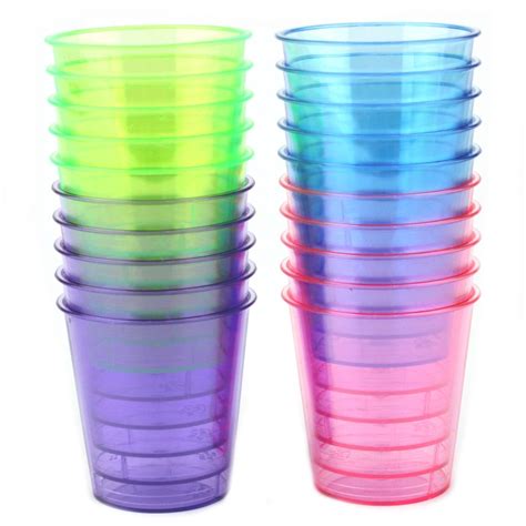 Fiesta Neon Coloured Plastic Margarita Glasses 295ml Pack Of 20 Mexican Fiesta Themed