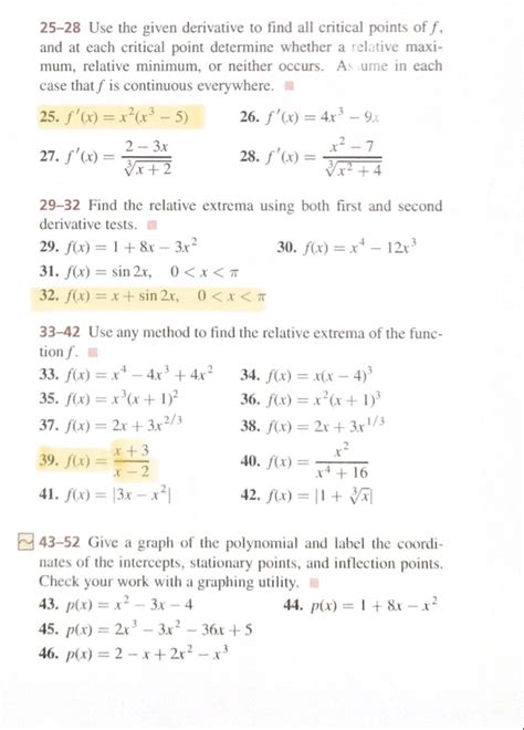 Answered 25 28 Use The Given Derivative To Find… Bartleby