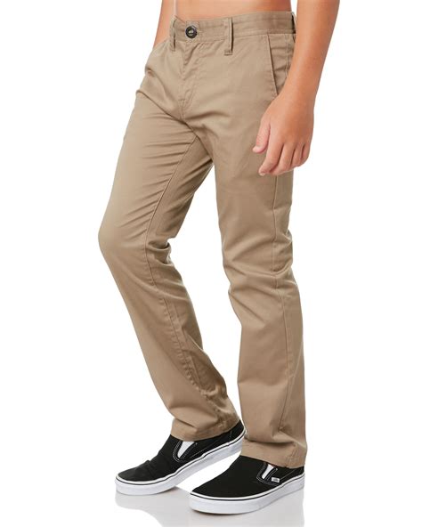 Volcom Kids Boys Frickin Modern Stretch Pant Khaki Surfstitch