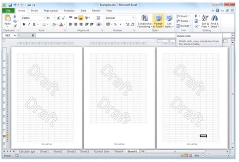 How to insert watermark in Excel?