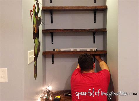 DIY Wood Shelves - Spoonful of Imagination