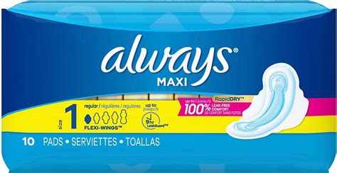 Always Maxi Pads Regular 10 Pads Health And Household