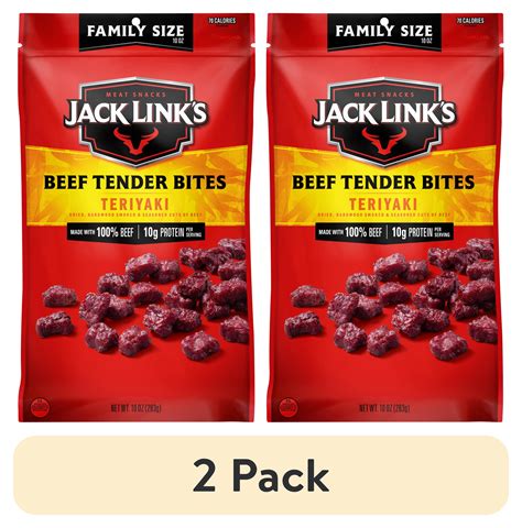 2 Pack 10oz Jack Link S Teriyaki Beef Steak Bites 1 1 Count