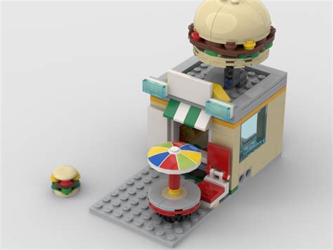 Lego Moc Modular Monster Burger Shop 31104 By Nitweiy Rebrickable Build With Lego