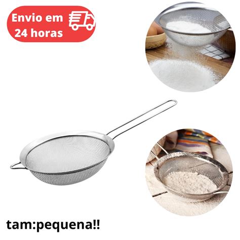 Peneira Coador De Inox Tamanho Pequeno Para Polvilhar Coar Escorrer