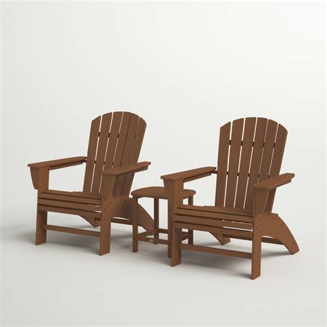 POLYWOOD Nautical 3 Piece Curveback Adirondack Set Reviews Wayfair