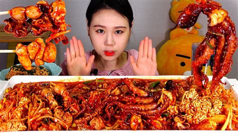 Sub 알찜 쭈꾸미 낙지 볶음밥 먹방 Mukbang Eating Sound Youtube