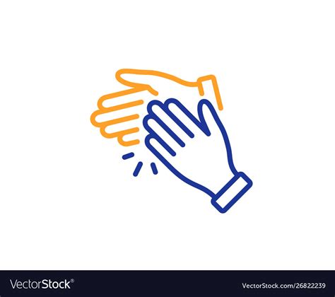 Clapping Hands Line Icon Clap Sign Royalty Free Vector Image