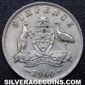 M Elizabeth Ii Australian Silver Sixpence Silver Age Coins