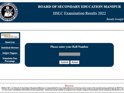 Manipur Hslc Result Declared On Manresults Nic In Direct Link