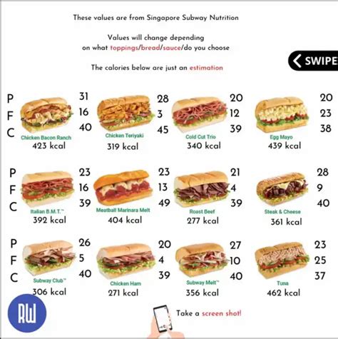 SUBWAY SINGAPORE MENU PRICES 2024