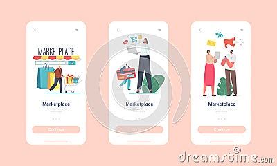 Marketplace Retail Business Mobile App Page Onboard Screen Template