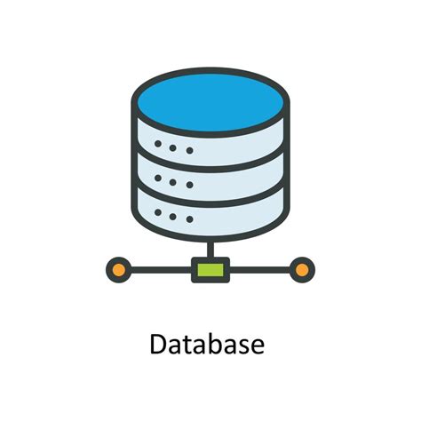 Base De Datos Vector Llenar Contorno Iconos Sencillo Valores