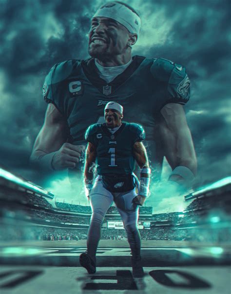 Jalen Hurts Poster Philadelphia Eagles Nfl Sports Art Wall Art