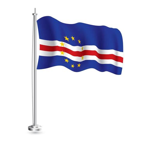 bandera cabo verde bandera de onda realista aislada del país de cabo