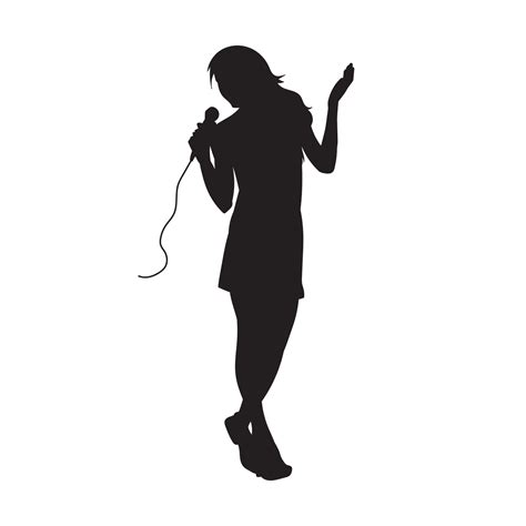 Female Singer Illustration Woman Sing Holding Microphone Vector