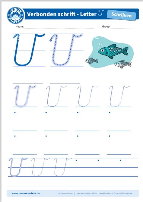 Werkblad Letter V Tussen Schrijflijn