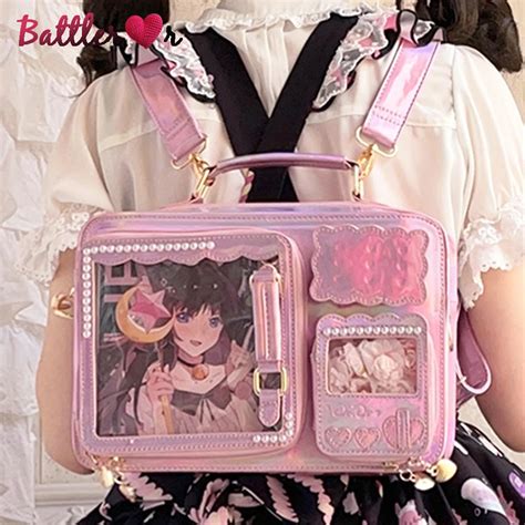 Lolita Anime Ita Backpack For Women Japanese Preppy Style Kawaii Laser