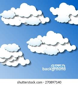 Set Cotton Clouds Wadding Clouds On Stock Vector Royalty Free