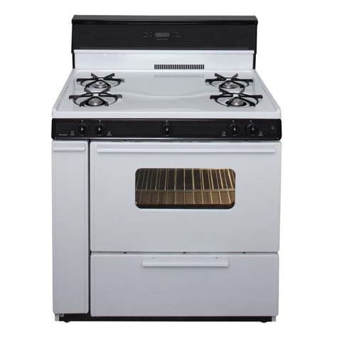 Shop Premier Freestanding 3 9 Cu Ft Gas Range White With Black Trim