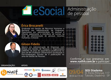 Palestras Esocial E Administra O De Pessoal Naif Recursos Para Humanos