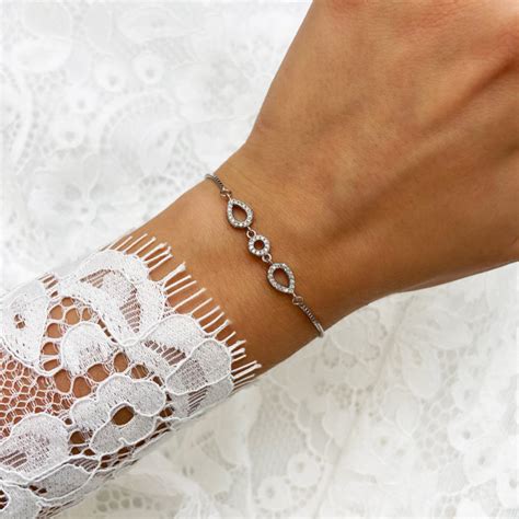 Minimalistische Armband Sterling Zilver Bruids Armband Drks