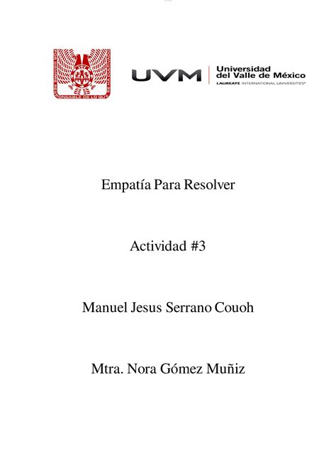 Empat A Para Resolver Act Empat A Para Resolver Actividad Manuel