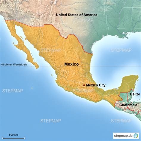 Stepmap Mexico Landkarte F R Nordamerika