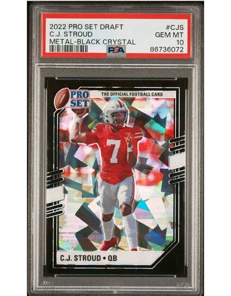 2022 LEAF PRO SET DRAFT METAL CJS C J STROUD BLACK CRYSTAL PSA 10 EBay