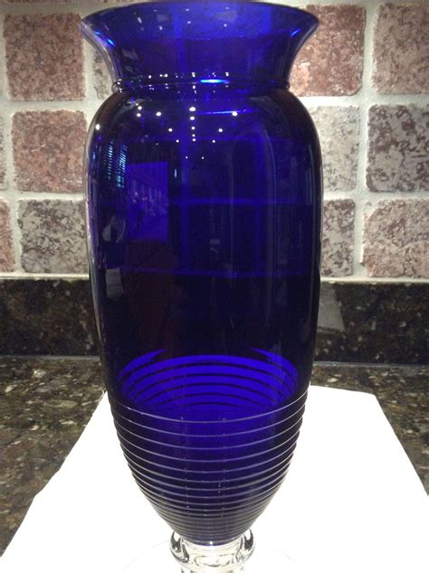 Cambridge Glass Cobalt Blue 1402 79 12 H Footed Tally Ho Vase From Aglassact On Ruby Lane