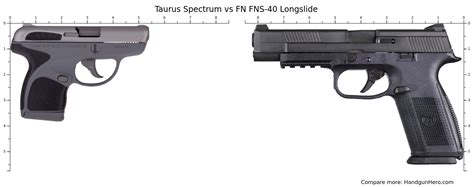 Taurus Spectrum Vs FN FNS 40 Longslide Size Comparison Handgun Hero