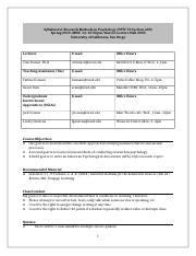 Psyc Sec A Spring Syllabus Doc Syllabus For Research Methods