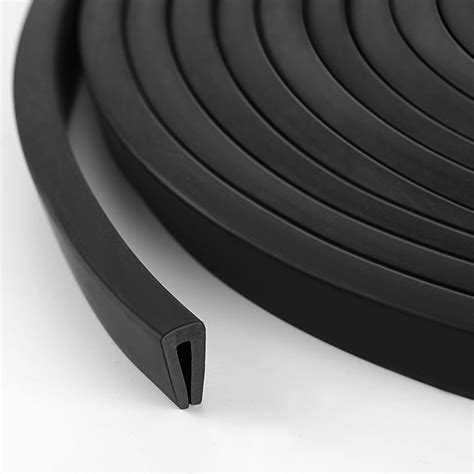 Black U Channel Edge Trim Rubber Seal Epdm High X Wide