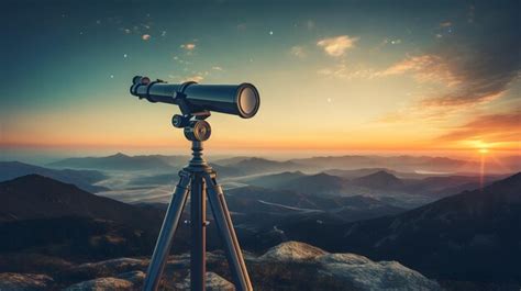 Premium Photo Telescope On A Mountain Summit At Dawn