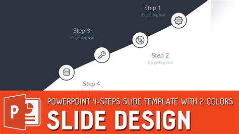 Slide Design Tutorial Powerpoint 4 Steps Slide Template With 2 Colors