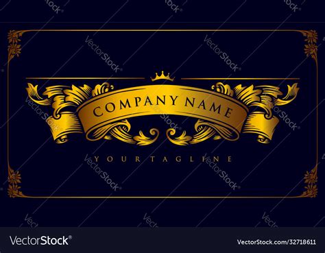 Luxury Ribbon Gold Ornament Royalty Free Vector Image