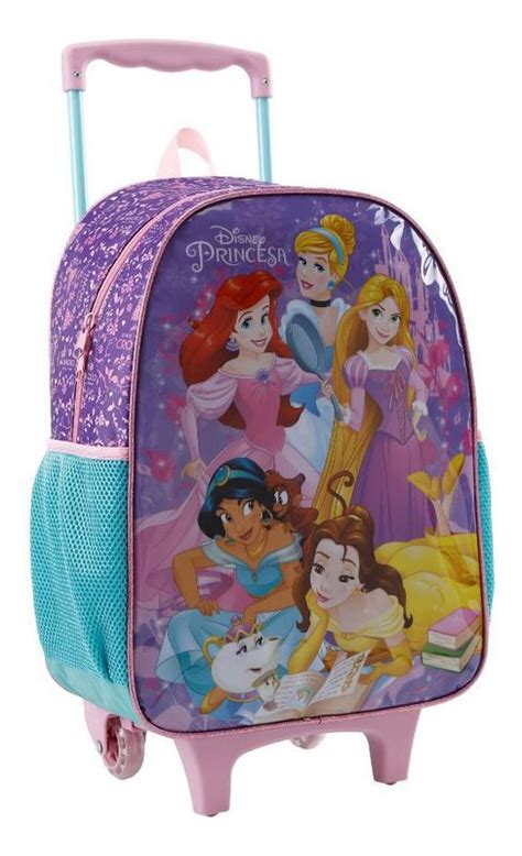 Mochila De Rodinhas Princesas Da Disney Lilás Tam P 11551 R 308 95