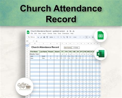 Church Attendance Tracker Google Sheet Employee Attendance Tracker