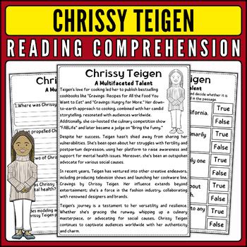 Chrissy Teigen Nonfiction Reading Passage Quiz For Aapi Heritage Month