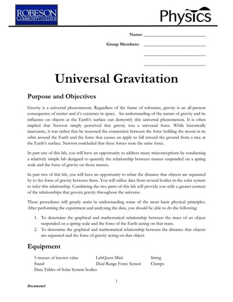 Universal Gravitation