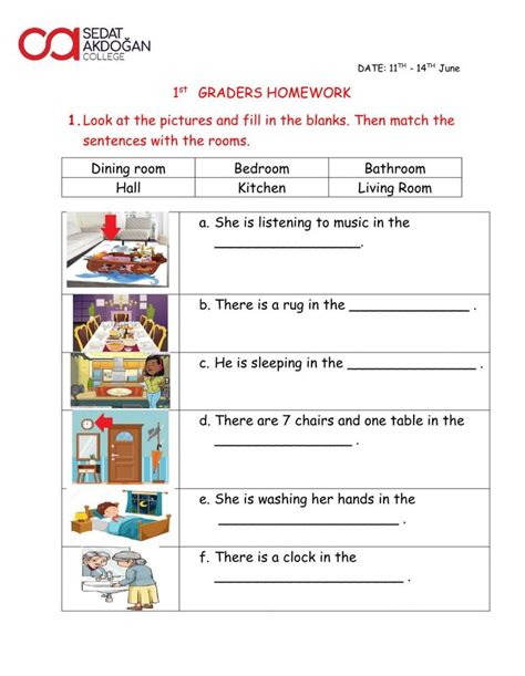 Parts Of The House Interactive Worksheet For Grade St Grade